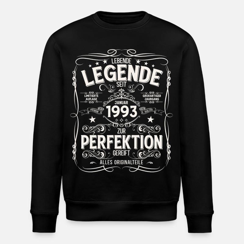 33rd Birthday Legend January 1993 - Stanley/Stella ROLLER Unisex Organic Sweatshirt - black