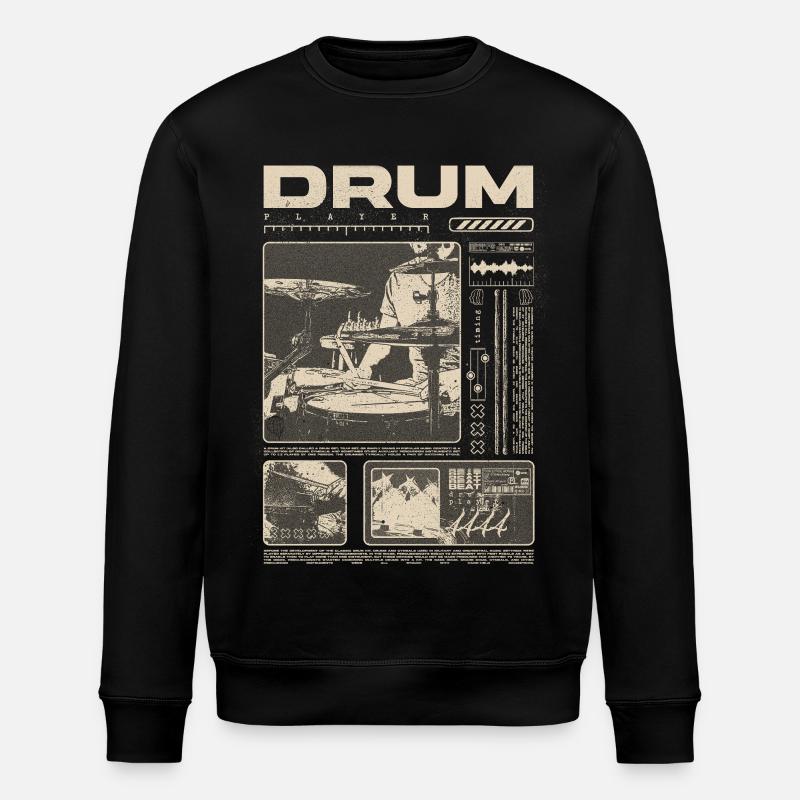 Batteur rock Drumplayer Streetwear - Sweat bio ROLLER Stanley/Stella Unisexe - noir