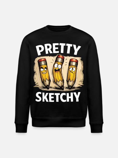 Pretty Sketchy Pretty Sketchy Pencils - Stanley/Stella ROLLER Unisex Organic Sweatshirt - black