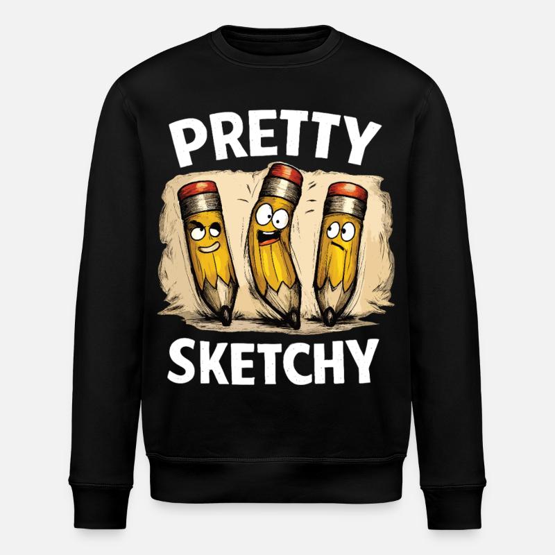 Pretty Sketchy Pretty Sketchy Pencils - Stanley/Stella ROLLER Unisex Organic Sweatshirt - black