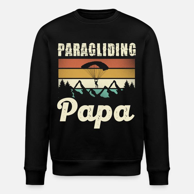 Motif du papa parapente - Sweat bio ROLLER Stanley/Stella Unisexe - noir