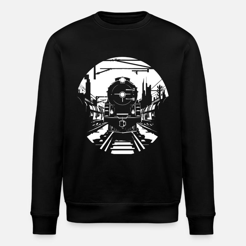 Railway Sketch - Stanley/Stella ROLLER Unisex Organic Sweatshirt - black