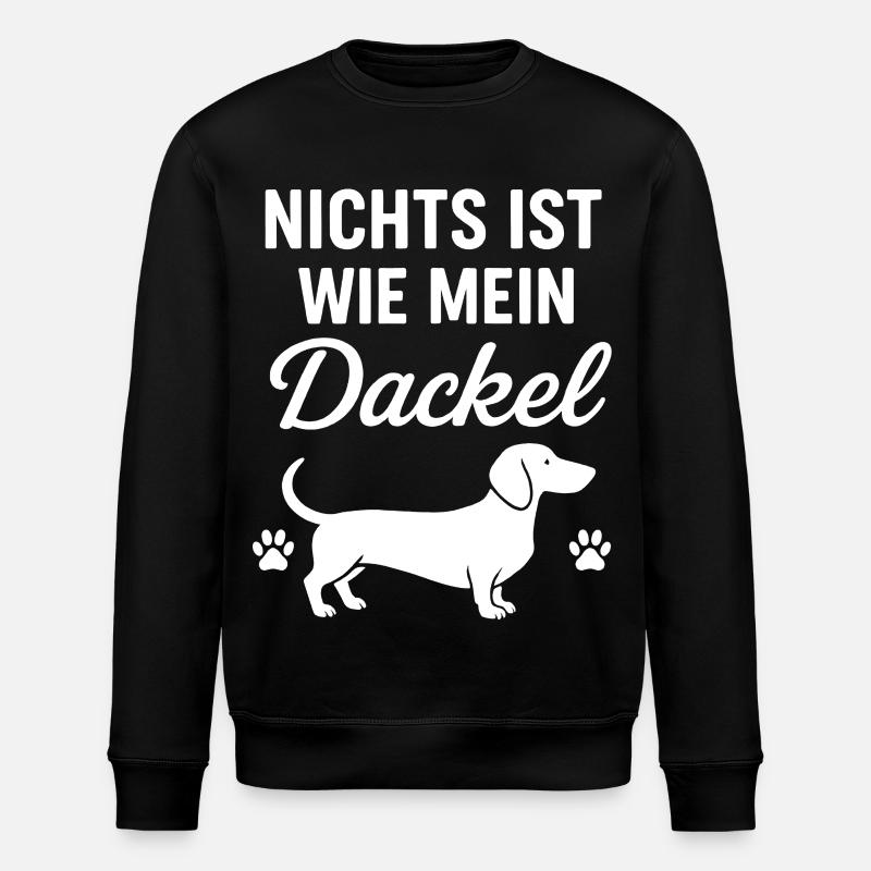 Dackel Spruch Liebe - Stanley/Stella Unisex Bio-Sweatshirt ROLLER - Schwarz
