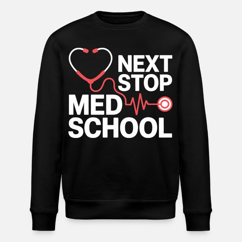 Med School Stethoscope Herz Tee - Stanley/Stella Unisex Bio-Sweatshirt ROLLER - Schwarz