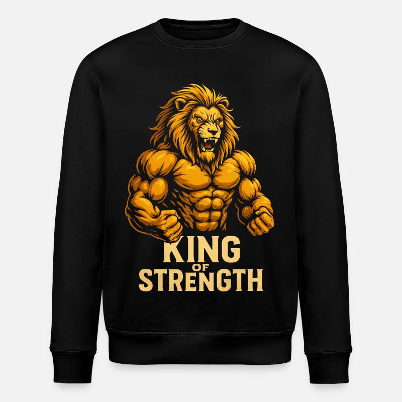 König der Stärke Löwen-Motiv - Stanley/Stella Unisex Bio-Sweatshirt ROLLER - Schwarz