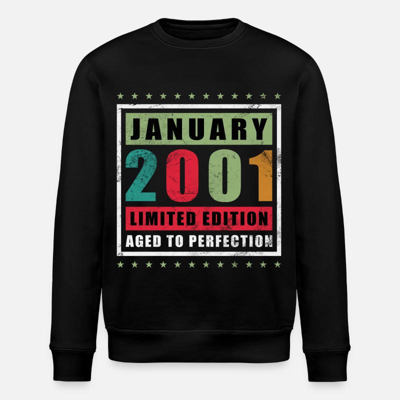 January 2001 Limited Edition Aged - Stanley/Stella ROLLER Unisex Organic Sweatshirt - black