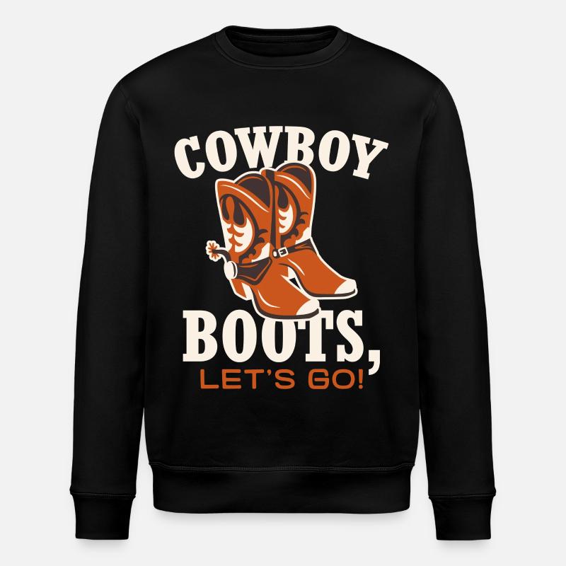 Cowboy Boots Let's Go - Stanley/Stella ROLLER Unisex Organic Sweatshirt - black