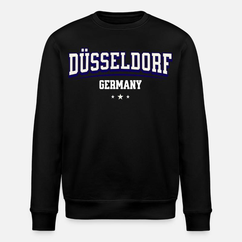 Dusseldorf Germany Varsity Logo - Stanley/Stella ROLLER Unisex Organic Sweatshirt - black