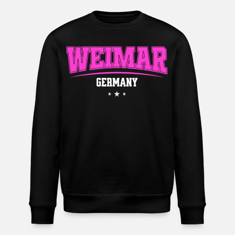 Weimar Germany Pink Retro Logo - Stanley/Stella ROLLER Unisex Organic Sweatshirt - black