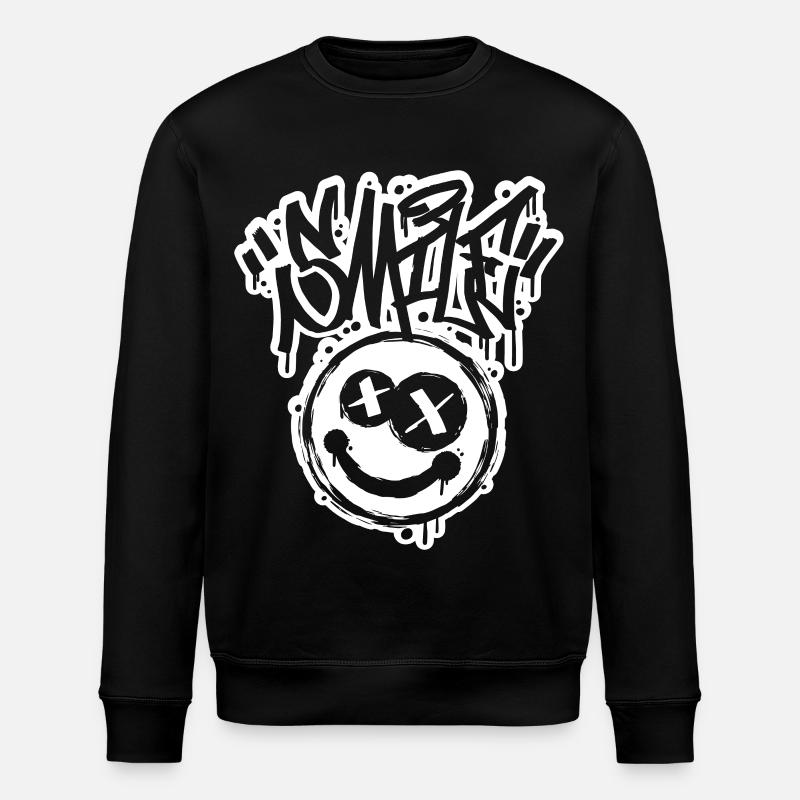 Lettres Smile Face Graphitti - Sweat bio ROLLER Stanley/Stella Unisexe - noir