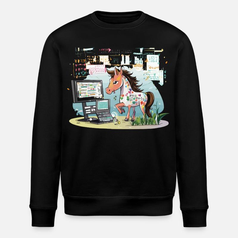 Digital Graffiti Pony - Stanley/Stella ROLLER Unisex Organic Sweatshirt - black