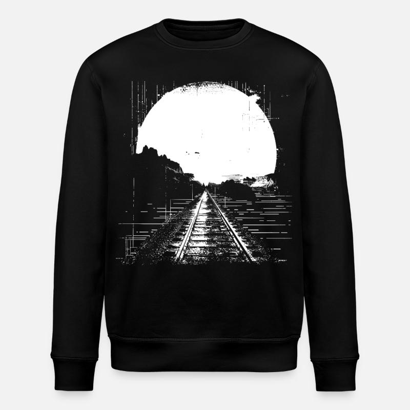 Railway Drawing - Stanley/Stella ROLLER Unisex Organic Sweatshirt - black