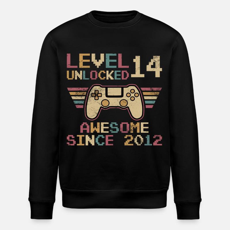 Level 14 Unlocked - Stanley/Stella ROLLER Unisex Organic Sweatshirt - black