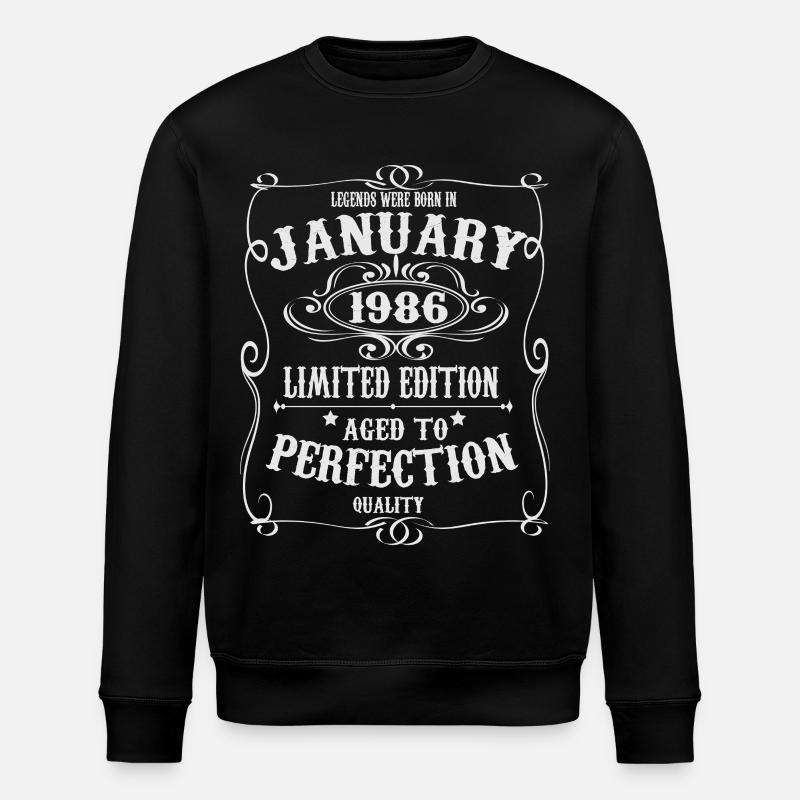 Legenden-wurden-im-Januar-1986-geboren - Stanley/Stella Unisex Bio-Sweatshirt ROLLER - Schwarz