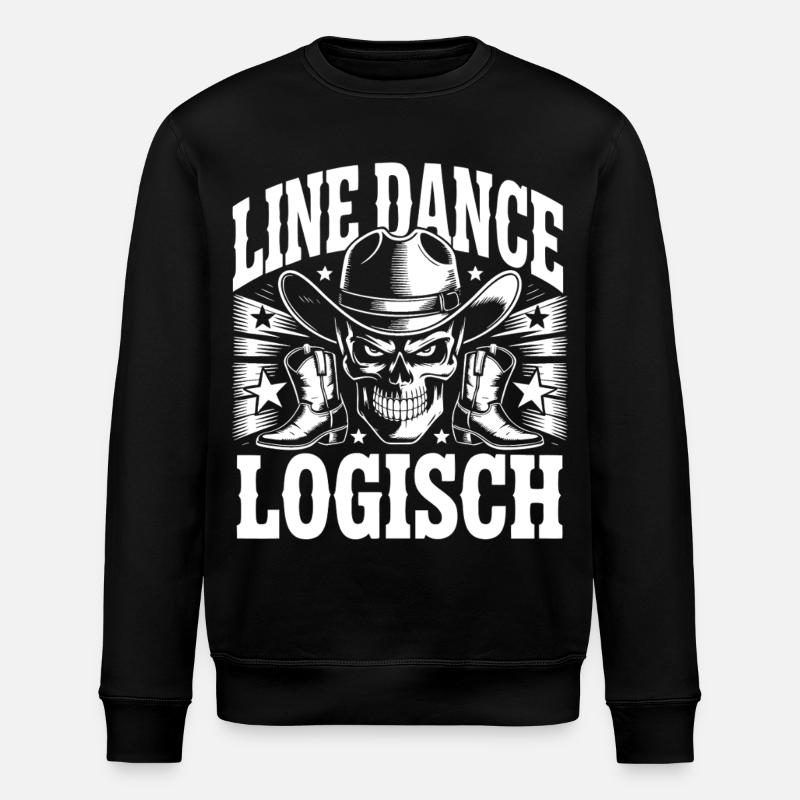 Line Dance Skull Western Boots - Stanley/Stella ROLLER Unisex Organic Sweatshirt - black
