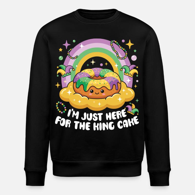 King Cake Mardi Gras Kawaii - Stanley/Stella Unisex Bio-Sweatshirt ROLLER - Schwarz