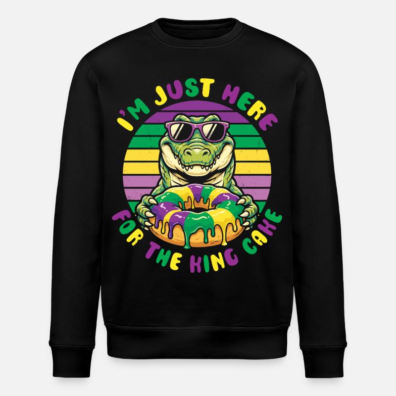 King Cake Mardi Gras Aligator - Stanley/Stella Unisex Bio-Sweatshirt ROLLER - Schwarz