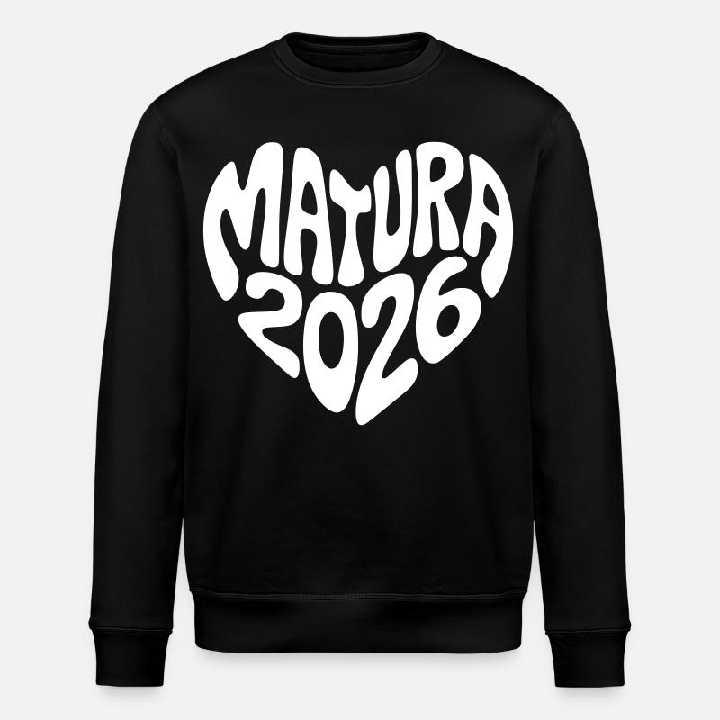 Matura 2026 Herz Form - Stanley/Stella Unisex Bio-Sweatshirt ROLLER - Schwarz