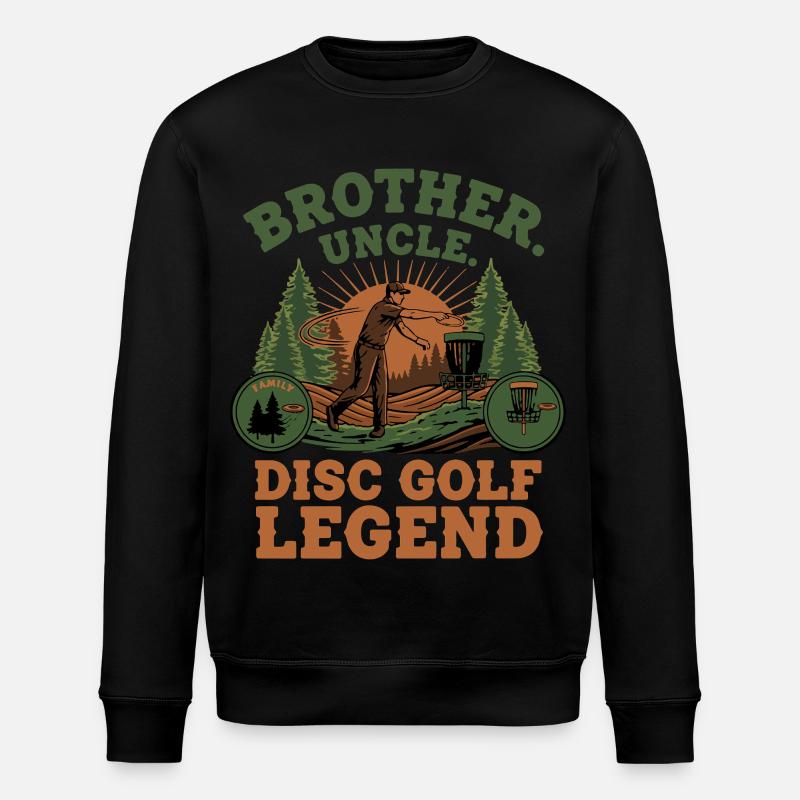 Brother Uncle Disc Golf Legend Scenic - Stanley/Stella ROLLER Unisex Organic Sweatshirt - black