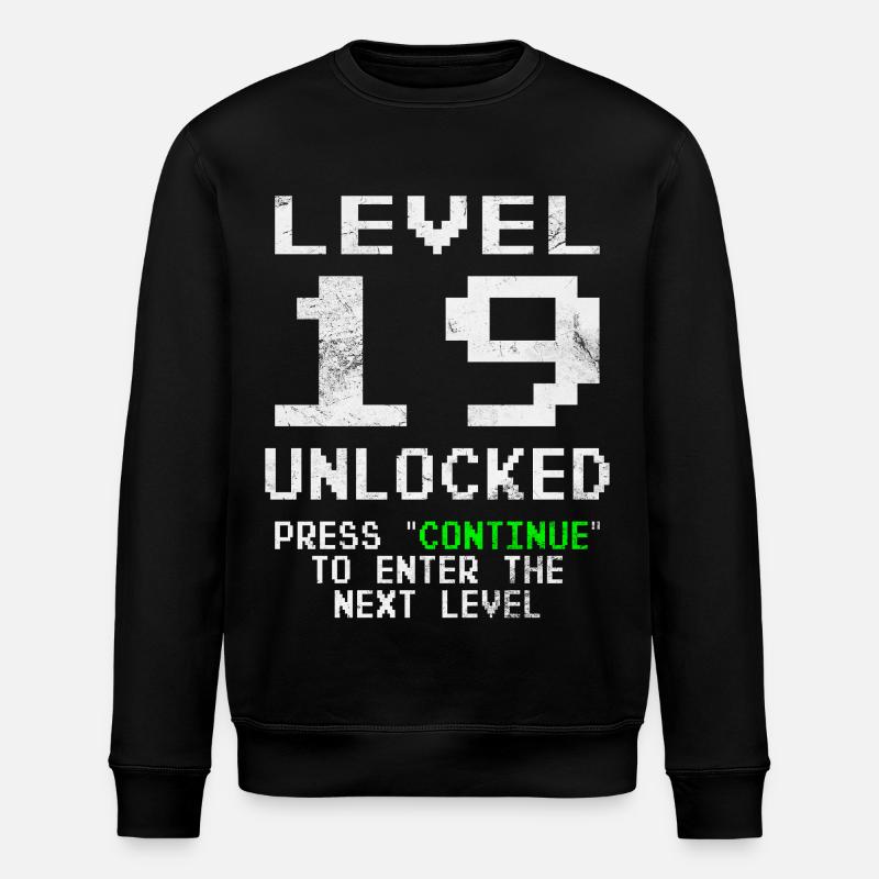 Gamer Niveau 19 débloqué - Gaming - Sweat bio ROLLER Stanley/Stella Unisexe - noir