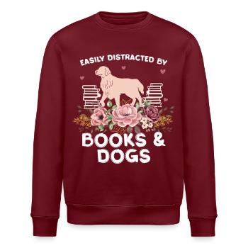 Bücher Und Hunde Florale Harmonie - Stanley/Stella Unisex Bio-Sweatshirt ROLLER - Burgunderrot - Vorne - Nik (191cm)