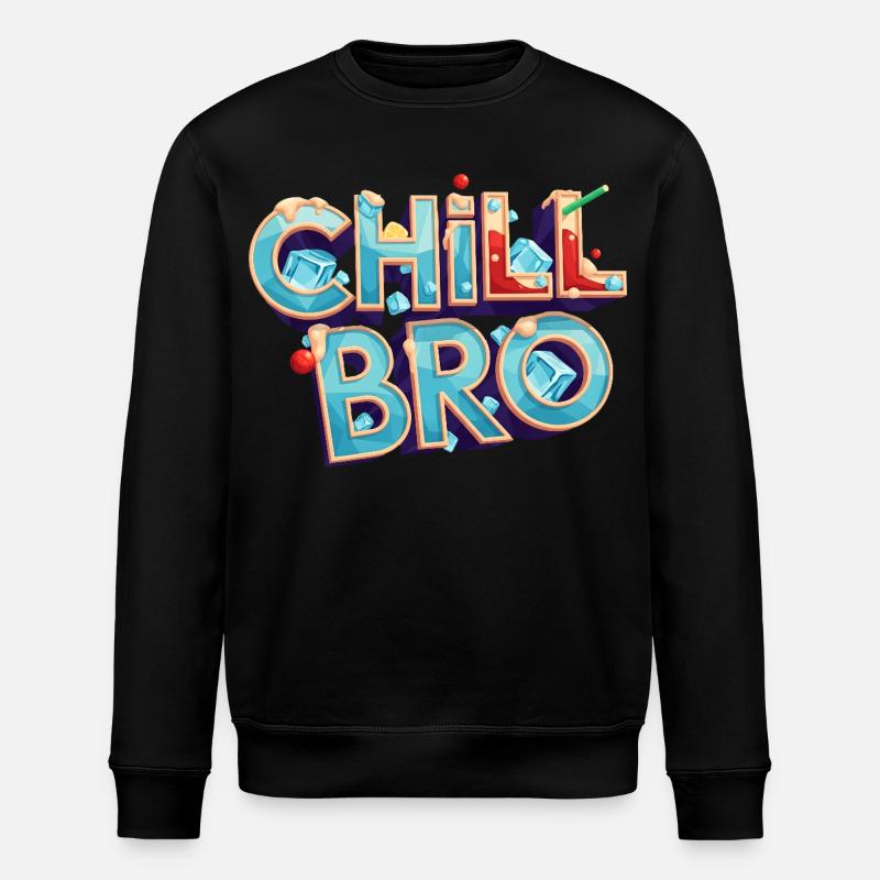 Chill Bro Cocktail Schriftzug - Stanley/Stella Unisex Bio-Sweatshirt ROLLER - Schwarz