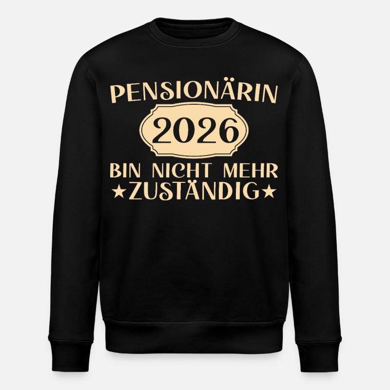 Retraité 2026 Non responsable - Sweat bio ROLLER Stanley/Stella Unisexe - noir