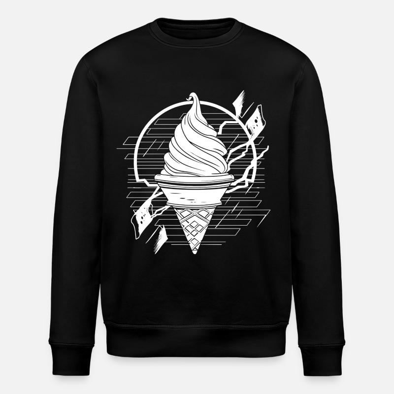 Softeis Zeichnung - Stanley/Stella ROLLER Unisex Organic Sweatshirt - black