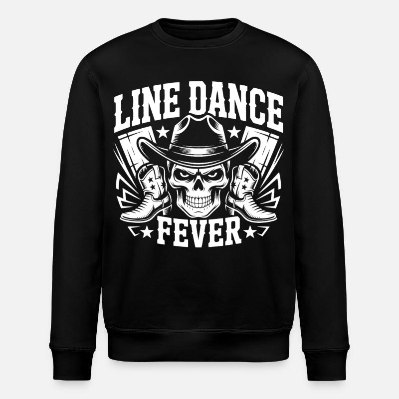 Line Dance Fever Skull - Stanley/Stella ROLLER Unisex Organic Sweatshirt - black