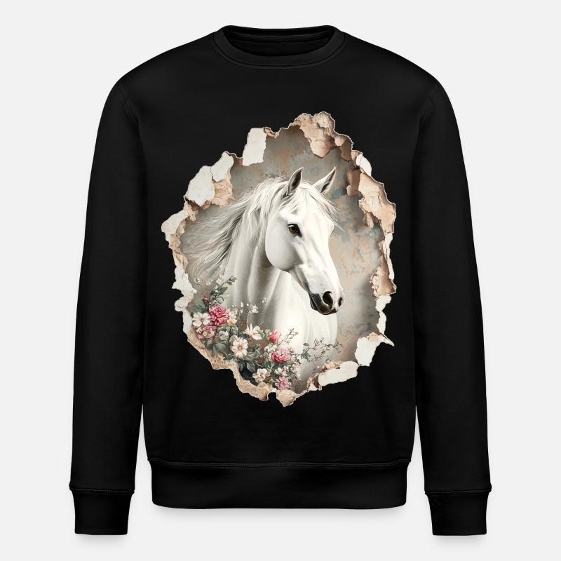 Fleurs de cheval - Sweat bio ROLLER Stanley/Stella Unisexe - noir