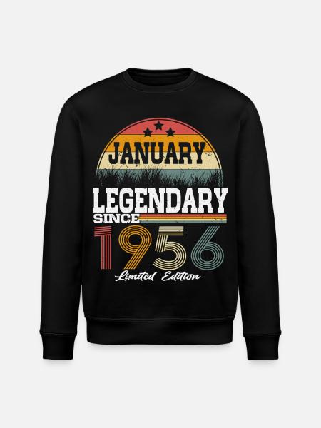 Legends-were-born-in-January-1956 - Stanley/Stella ROLLER Unisex Organic Sweatshirt - black