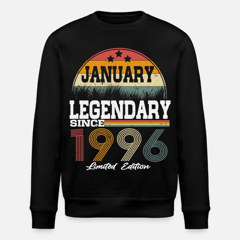 Legenden-wurden-im-Januar-1996-geboren - Stanley/Stella Unisex Bio-Sweatshirt ROLLER - Schwarz