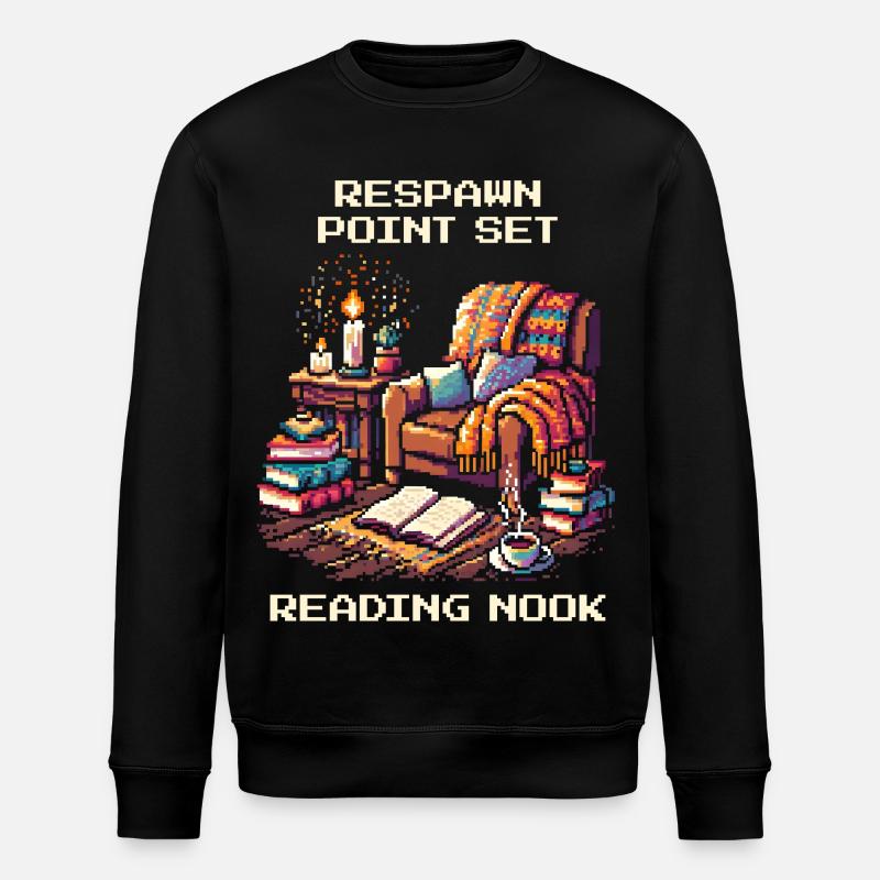 Respawn gesetzt | Leseecke Bücherzeit - Stanley/Stella Unisex Bio-Sweatshirt ROLLER - Schwarz