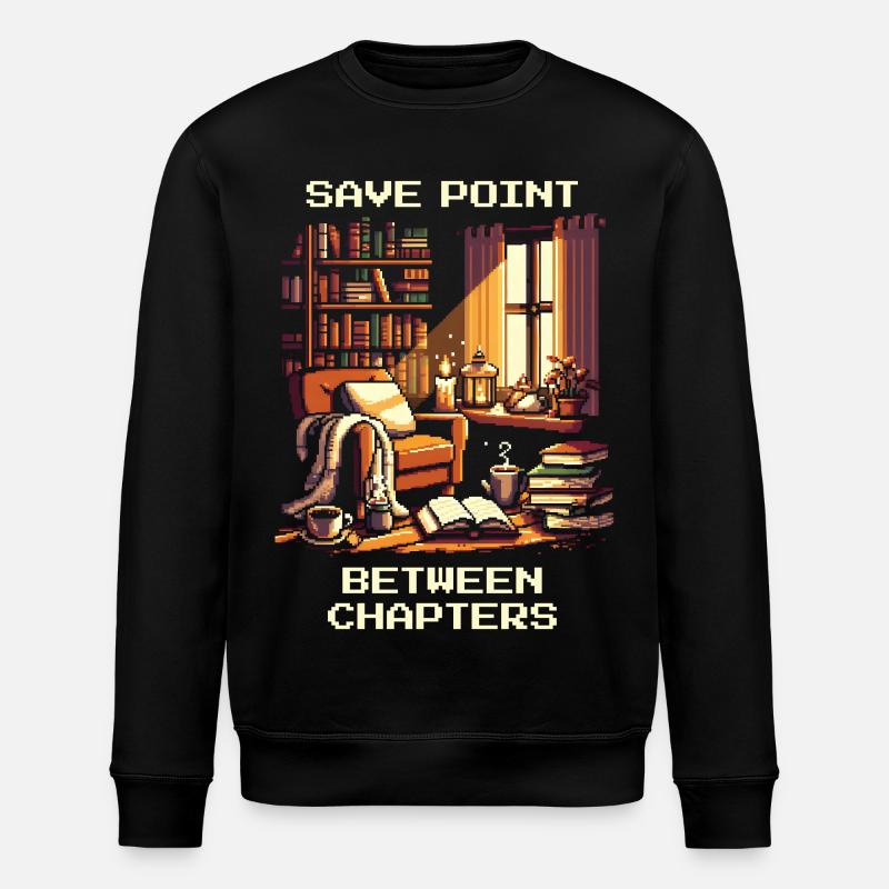 Savepoint zwischen Kapiteln | Lesepause Lesen - Stanley/Stella Unisex Bio-Sweatshirt ROLLER - Schwarz