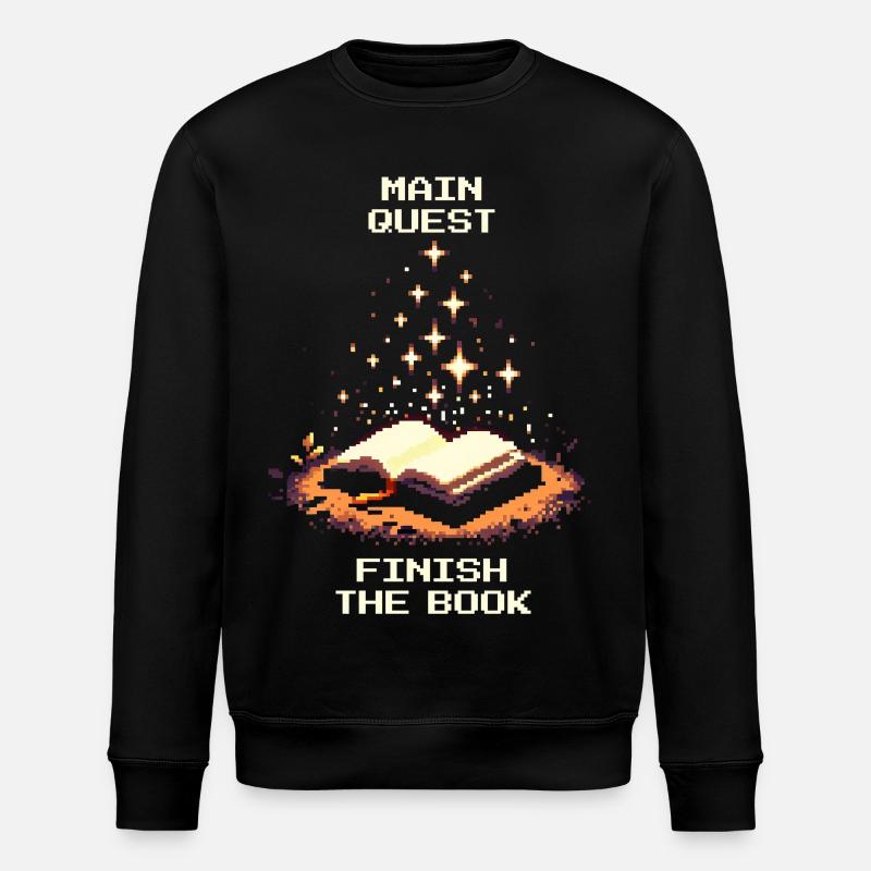 Hauptquest: Buch beenden | Lesemotivation - Stanley/Stella Unisex Bio-Sweatshirt ROLLER - Schwarz