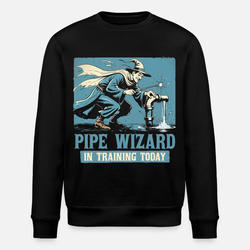 Pipe Layer Pipeline Builder - Stanley/Stella ROLLER Unisex Organic Sweatshirt - black