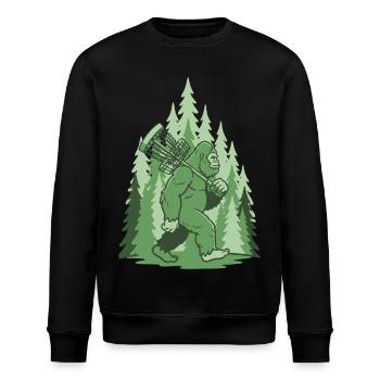 Sasquatch Disc Golf Panier Forêt Frisbee Drôle - Sweat bio ROLLER Stanley/Stella Unisexe - noir - Devant - Nik (191cm)