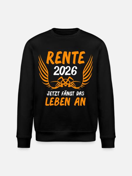 Rente 2026 Ruhestand Rentner Rentnerin - Stanley/Stella Unisex Bio-Sweatshirt ROLLER - Schwarz