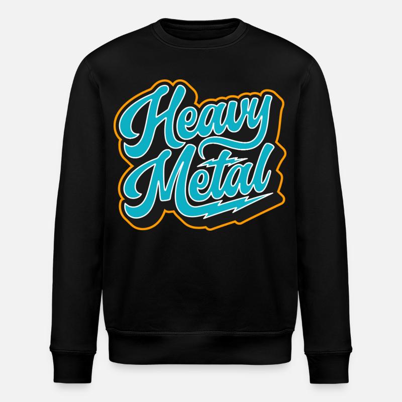 Heavy Metal Retro Script - Stanley/Stella ROLLER Unisex Organic Sweatshirt - black