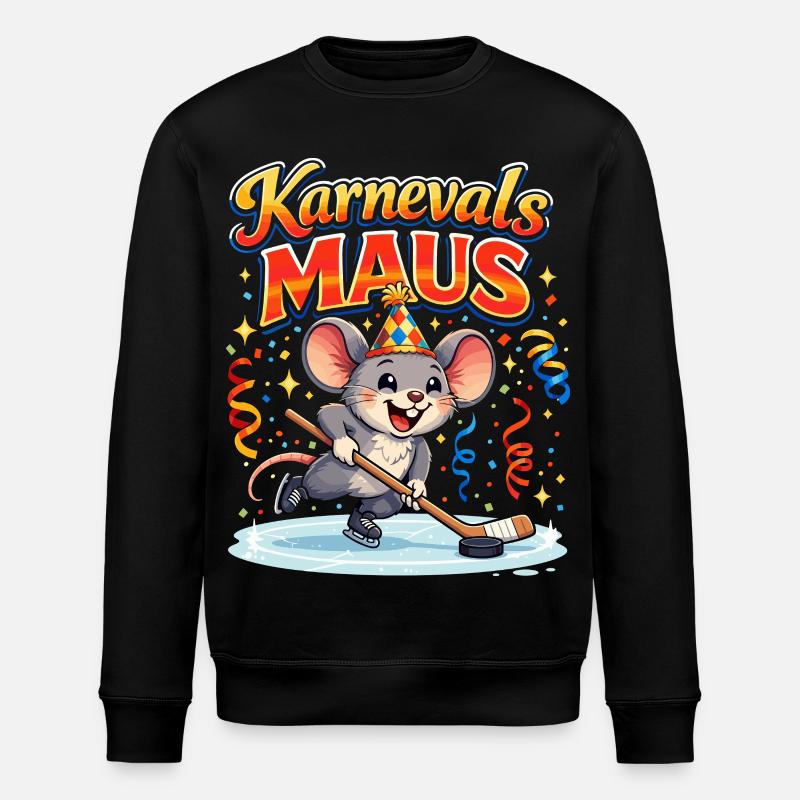 karneval maus kostüm Eishockey  - Stanley/Stella ROLLER Unisex Organic Sweatshirt - black
