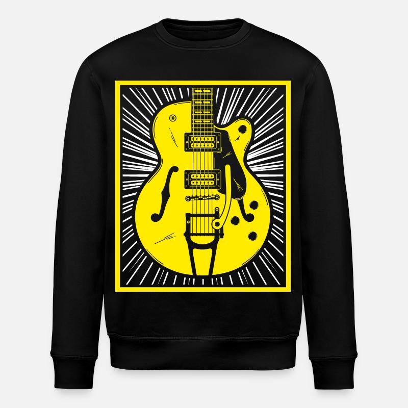 Retro Guitar Silhouette - Stanley/Stella ROLLER Unisex Organic Sweatshirt - black
