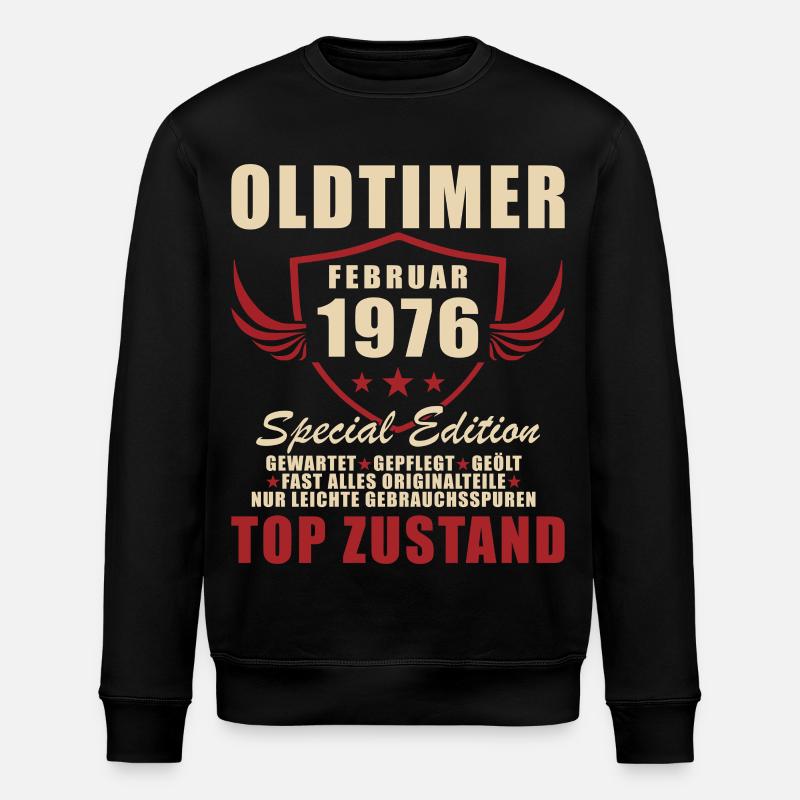 February 1976 Birthday Oldtimer 1976 - Stanley/Stella ROLLER Unisex Organic Sweatshirt - black