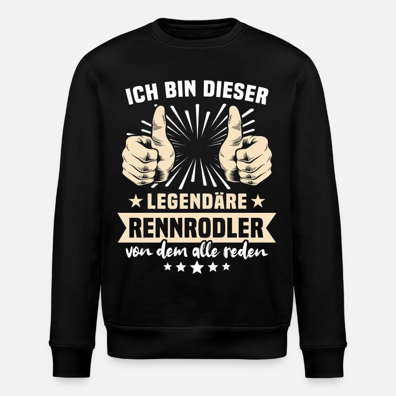 Rennrodler Sprüche - Stanley/Stella Unisex Bio-Sweatshirt ROLLER - Schwarz