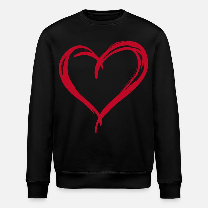 Herz - Stanley/Stella Unisex Bio-Sweatshirt ROLLER - Schwarz