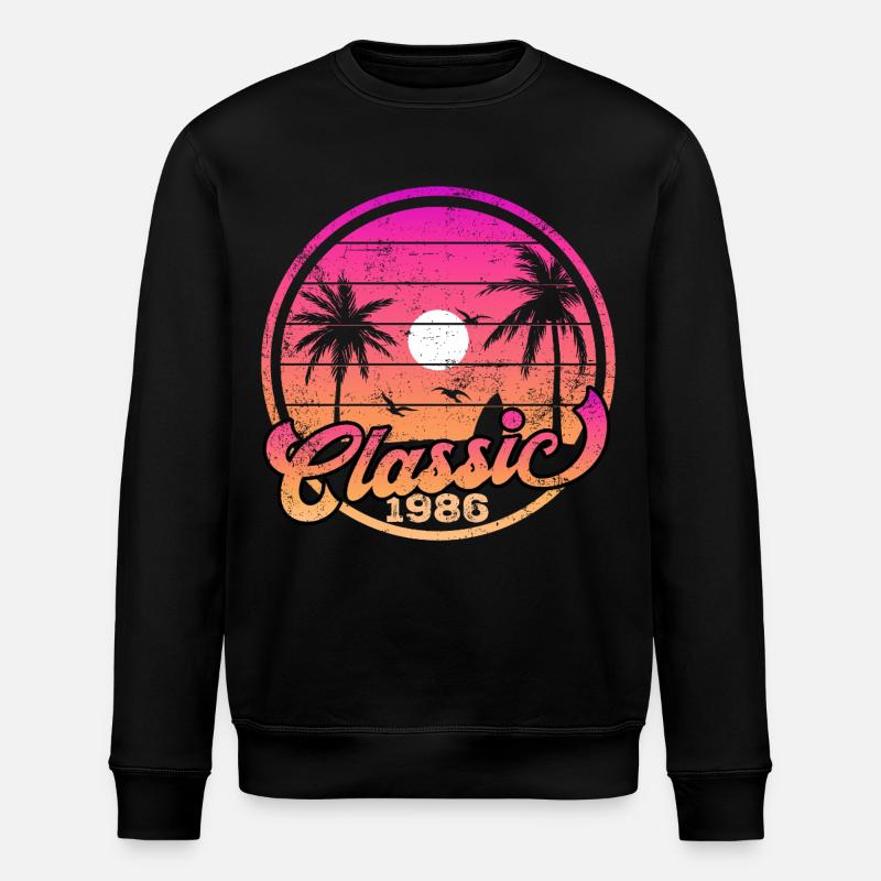 Classic 1986 Sunset Palms - Stanley/Stella Unisex Bio-Sweatshirt ROLLER - Schwarz