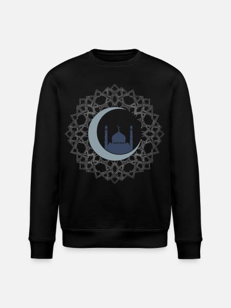 Islamic Art Mosque Crescent Moon Elegant - Stanley/Stella ROLLER Unisex Organic Sweatshirt - black