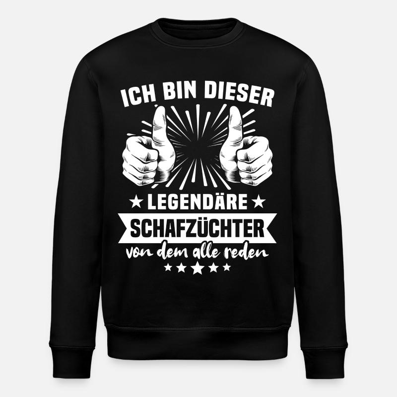 Sheep Breeder Legend - Stanley/Stella ROLLER Unisex Organic Sweatshirt - black