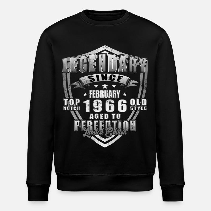 February 1966 - February 1966 Gift - Stanley/Stella ROLLER Unisex Organic Sweatshirt - black
