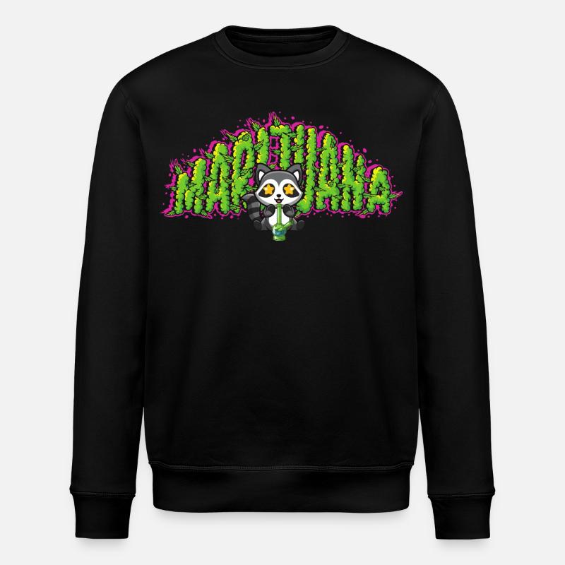 Marijuana Raccoon - Stanley/Stella Unisex Bio-Sweatshirt ROLLER - Schwarz