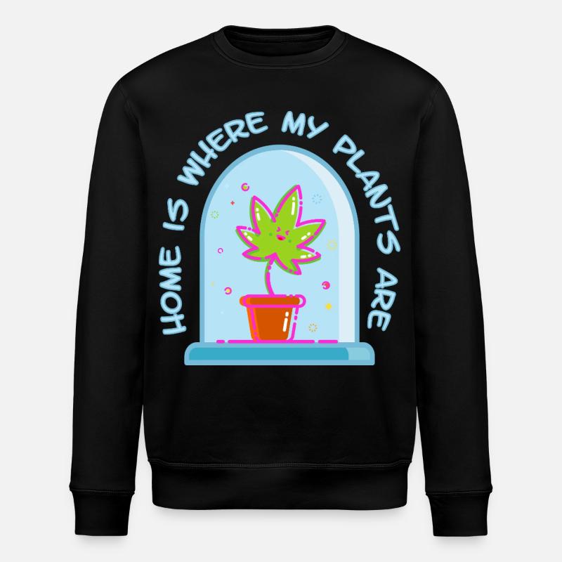 Home is where my plants are - Stanley/Stella Unisex Bio-Sweatshirt ROLLER - Schwarz